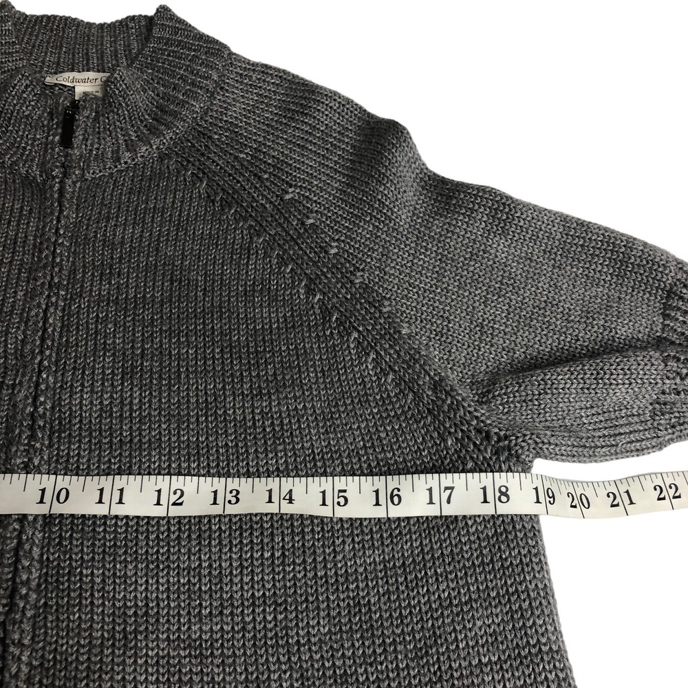Coldwater Creek Longline Sweater Womens L Gray Zip Mock Neck Tunic Wool Blend - Picture 13 of 13